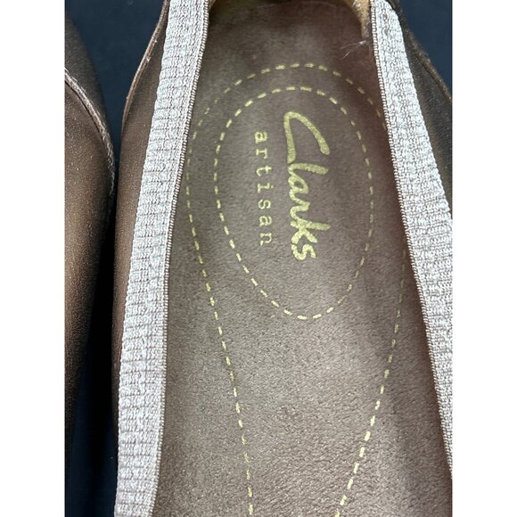 NWT New Clarks Artisan Womens Candra Blush Flats Gold Leather Size 11 - Picture 5 of 8
